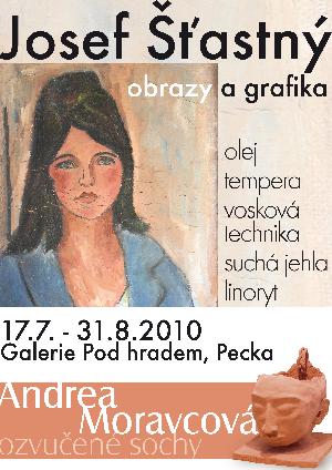 vystava - Josef ��astn� - obrazy a grafika, Andrea Moravcov� - ozvu�en� sochy