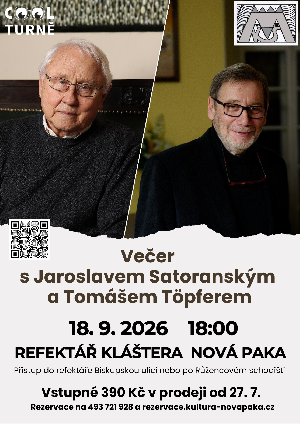 prednaska - VE�ER S TOM��EM T�PFEREM A JAROSLAVEM SATORANSK�M